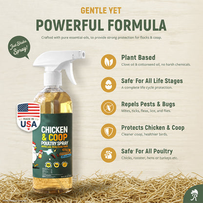 🐔Poultry & Chicken Coop Mite and Lice Spray❄️