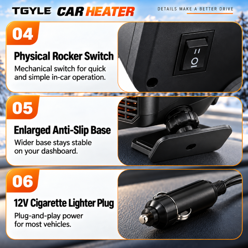 🔥Limited Time 50%OFF ⚡Portable Car Heater Defroster with 360-Degree Rotating Base