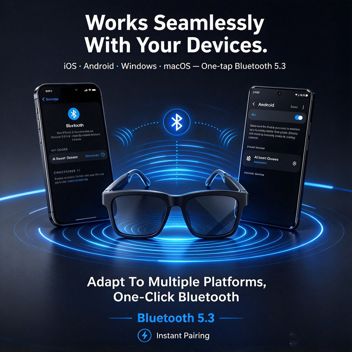 👓 AI Smart Translation Glasses – Real-Time Language Translation & Open-Ear Audio
