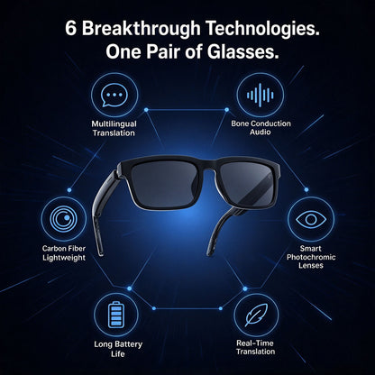 👓 AI Smart Translation Glasses – Real-Time Language Translation & Open-Ear Audio