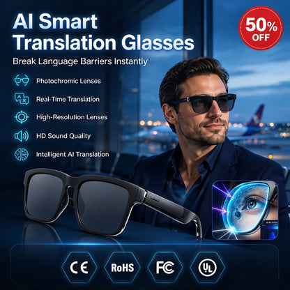 👓 AI Smart Translation Glasses – Real-Time Language Translation & Open-Ear Audio