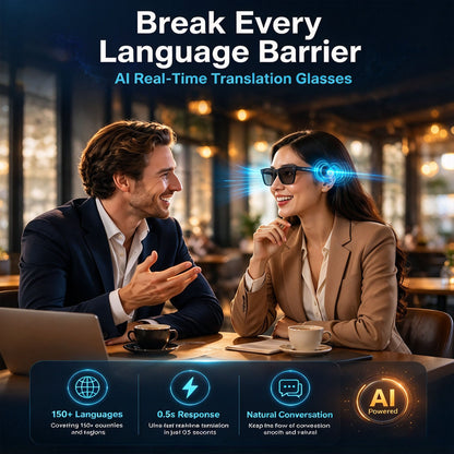 👓 AI Smart Translation Glasses – Real-Time Language Translation & Open-Ear Audio