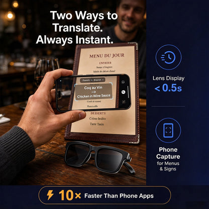 👓 AI Smart Translation Glasses – Real-Time Language Translation & Open-Ear Audio