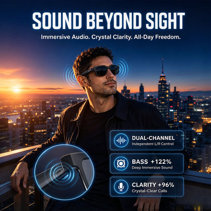 👓 AI Smart Translation Glasses – Real-Time Language Translation & Open-Ear Audio